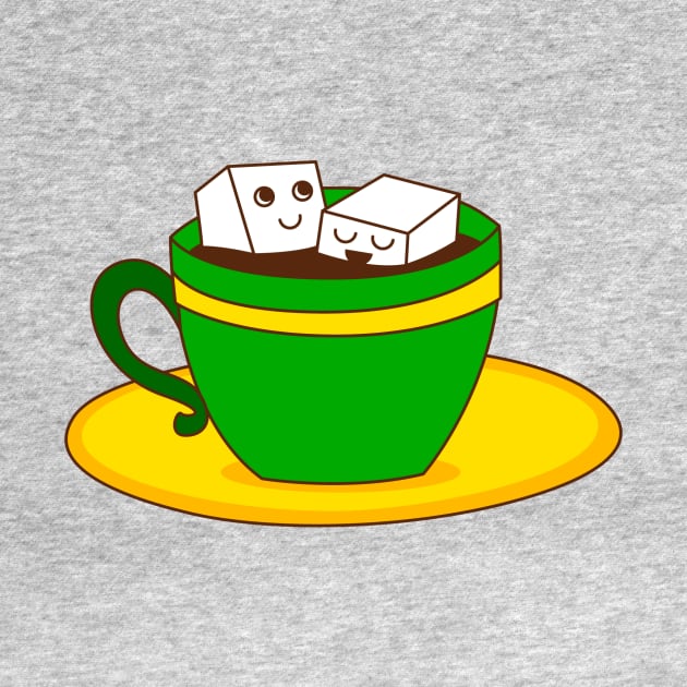 A cup of coffee with a couple of sugar cubes melting! by Cocolima